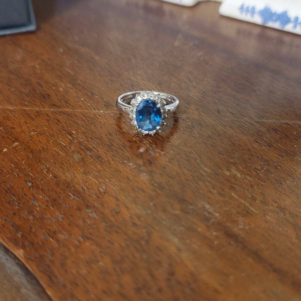 London Blue Topaz Women's Ring Size 7 925 Sterling Silver